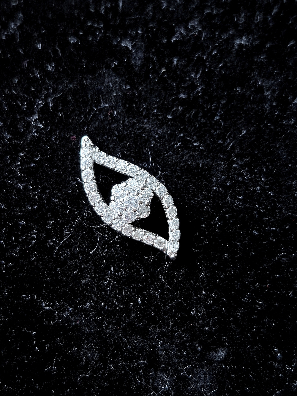 Sterling Silver "Open Eye" Shaped Slide Pendant